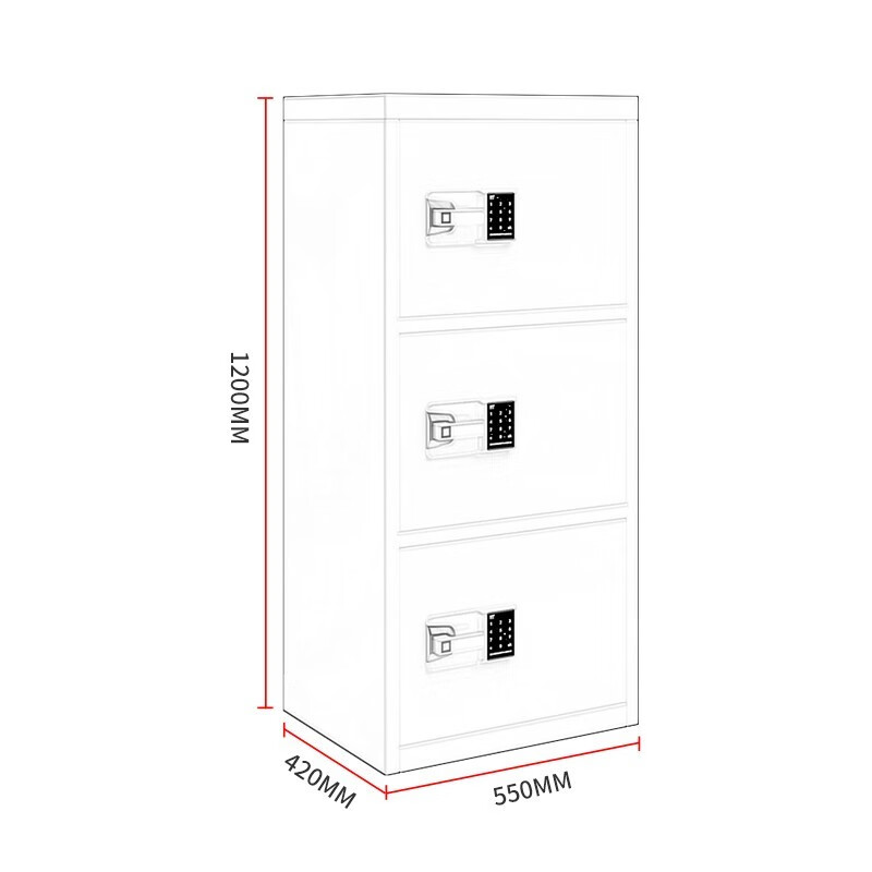 Jingku KINKOCCL safe cabinet file cabinet double safe file cabinet smart password lock three doors