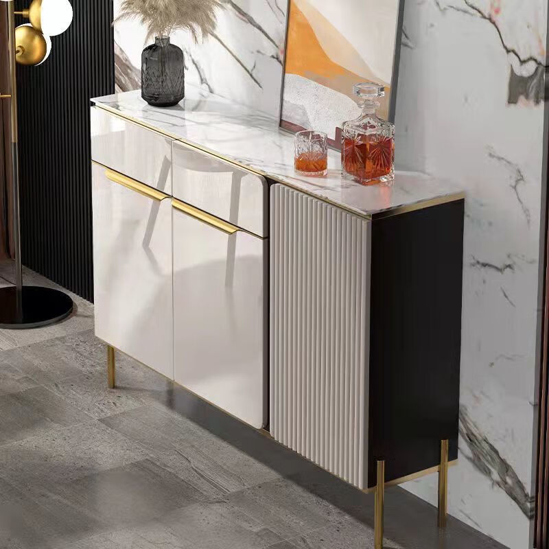 Laixiaoxiang slate light luxury sideboard multi-functional living room storage cabinet restaurant wine cabinet against the wall integrated tea cabinet light luxury slate 160 sideboard (double layer) including upstairs installation