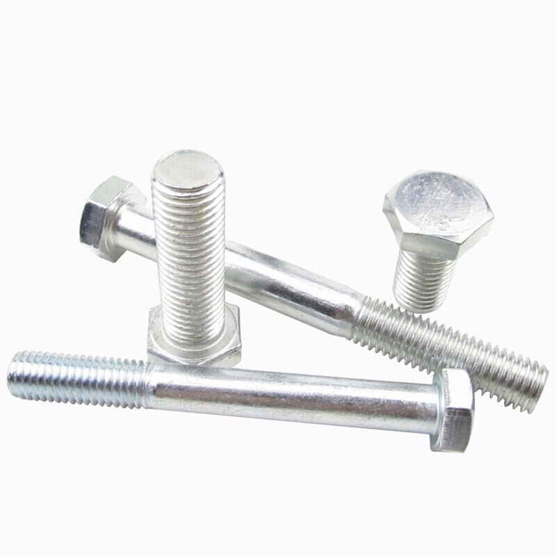Jishuo GB30 national standard galvanized external hexagonal M18/20/22/24 bolt 4.8 grade galvanized hexagonal head screw M20*110