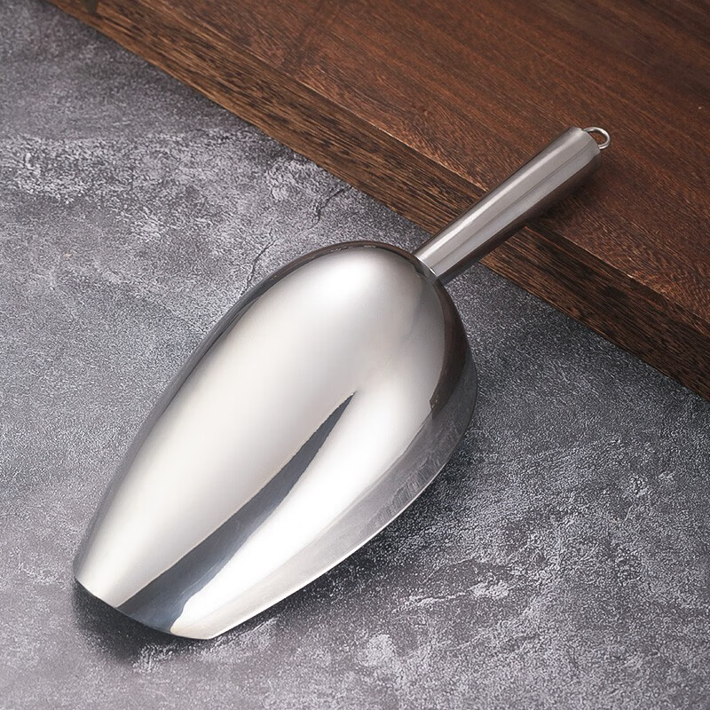 Bar Soul Ice Shovel Ice Clamp Thickened 304 Stainless Steel Ice Shovel Water Filtration Function Ice Cube Shovel For Cocktail Mixing Extra Large Thickened Ice Shovel