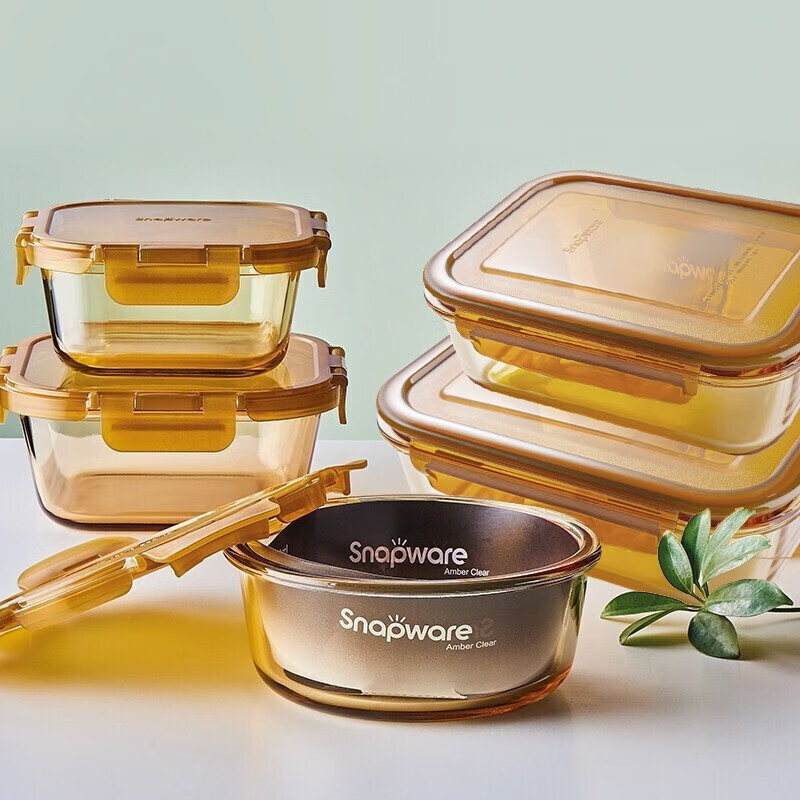 Corning tableware 980ml divided heat-resistant glass lunch box glass bowl crisper box box can be put into the microwave oven 980ml divided crisper box