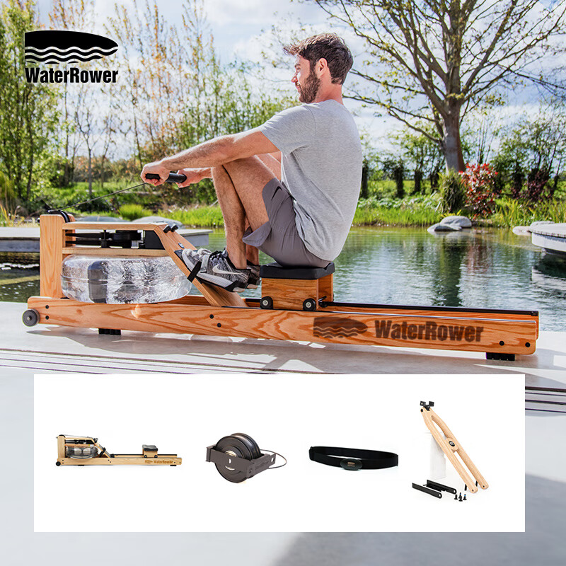 WaterRower Rowing Machine Home Sports Fitness Equipment Indoor Water Resistance Rowing Machine House of Cards SmartRow Smart Set SmartRow Set-Oak