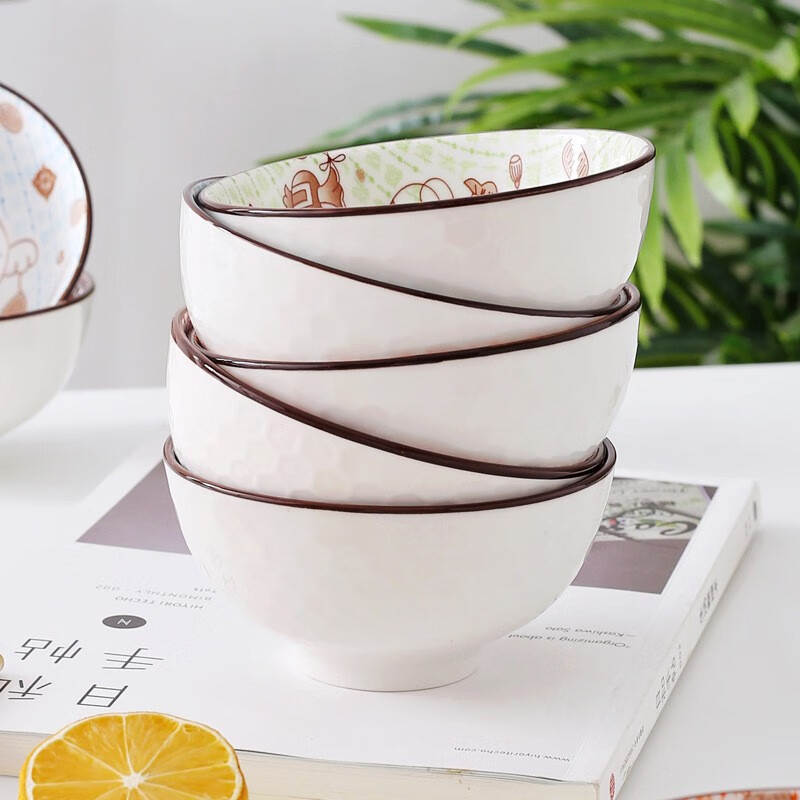 Tai Xinxing bowls and chopsticks set annual wedding housewarming gift box with four bowls and four chopsticks Lucky Cat