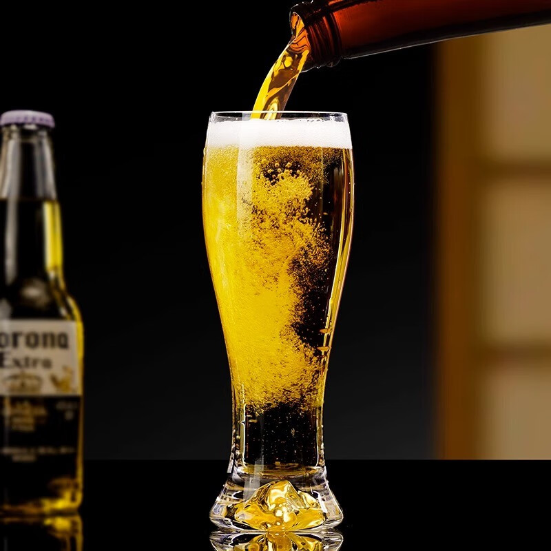 Lukaris Jinshan craft beer mug set large crystal juice cup wheat beer mug ktv hotel home use 12-piece Jinshan beer mug 330ml