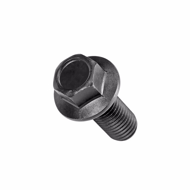 Jishuo small opposite side 10.9 level external hexagonal flange bolt GB5787 auto parts screw M8*16-full thread 5 pcs