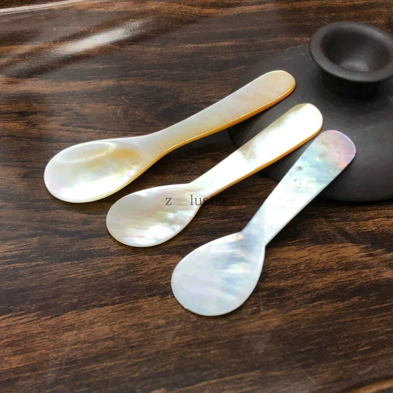 Yukdadi caviar spoon, shell spoon, mother-of-pearl shell spoon, pastry spoon, coffee spoon, one 72mm yellow butterfly shell, color, texture and shape are optional
