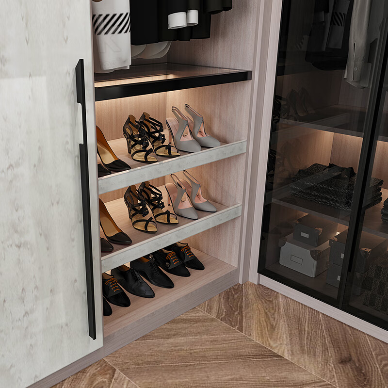 Lin's home wardrobe customization overall light luxury open cloakroom island cabinet bedroom cabinet combination whole house furniture environmental protection plate custom gold