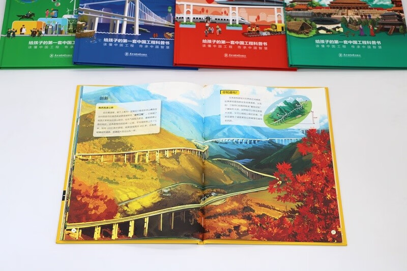 Amazing Chinese Projects (5 volumes in total) 7-10 years old China Power Science Popular Science Encyclopedia China Super Projects Great Power Projects China Bridge, China Highways, China Net, China Architecture, China High-speed Railway Hardcover large format picture book 11-14 years old