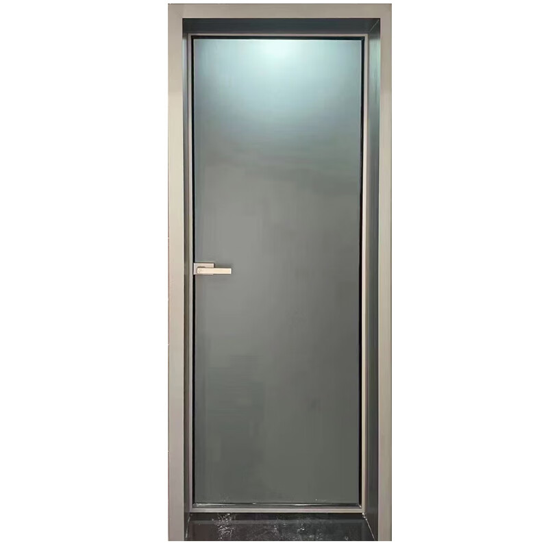Renjuyi extremely narrow bathroom door toilet door titanium magnesium aluminum alloy gray oil sand Changhong glass toilet bathroom door 16 extremely narrow series 1