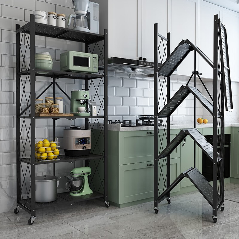 Shunyou kitchen storage rack installation-free foldable floor-standing storage rack household bathroom storage rack shelf SY-039