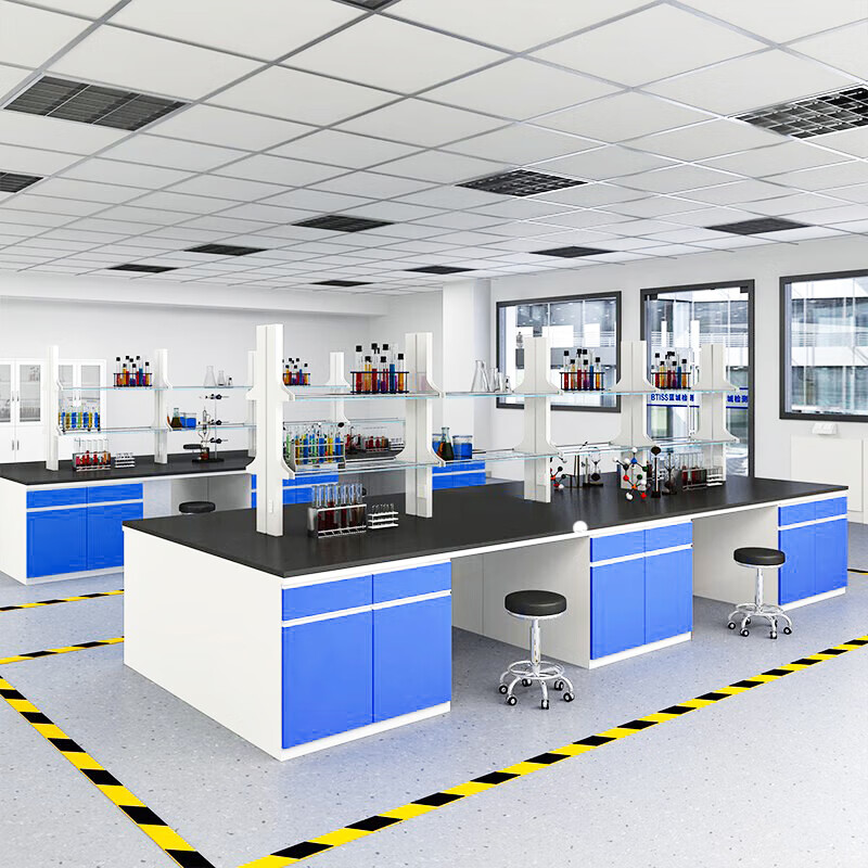 Corini laboratory workbench, all-steel central table, 2500*1500*800mm solid psychological board test table, acid-alkali-resistant, high-temperature operating table, supports customization and can be customized