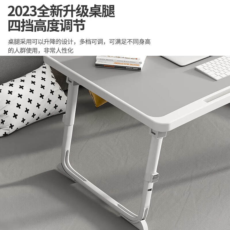 Xiaojiangcai bed can lift small table dormitory folding computer table study desk bay window student lazy table board gray