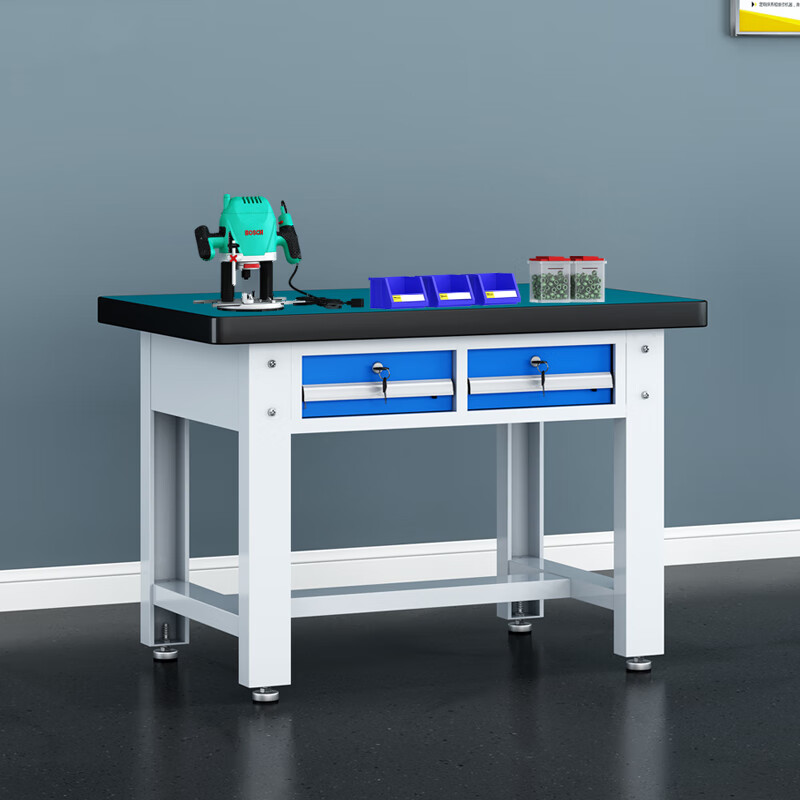 Qinfen anti-static workbench heavy-duty fitter operation table multi-functional maintenance table assembly line workshop table flat two pump 1.2mQFR33