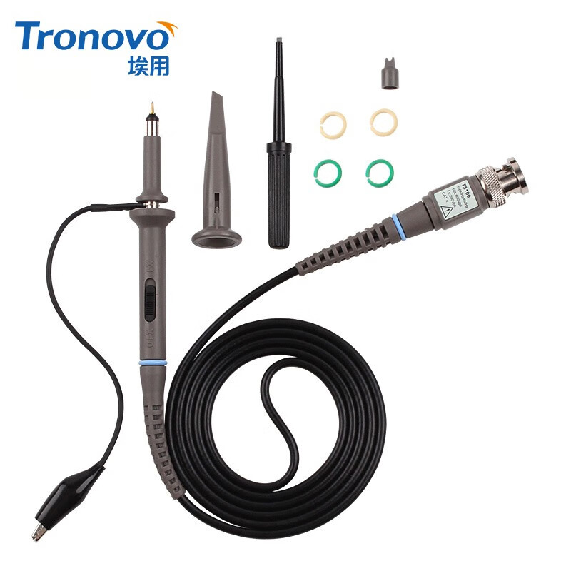 Axis oscilloscope probe 100M passive probe pen universal meter line 200M probe analog oscilloscope line gray classic 100MHz (T5100)