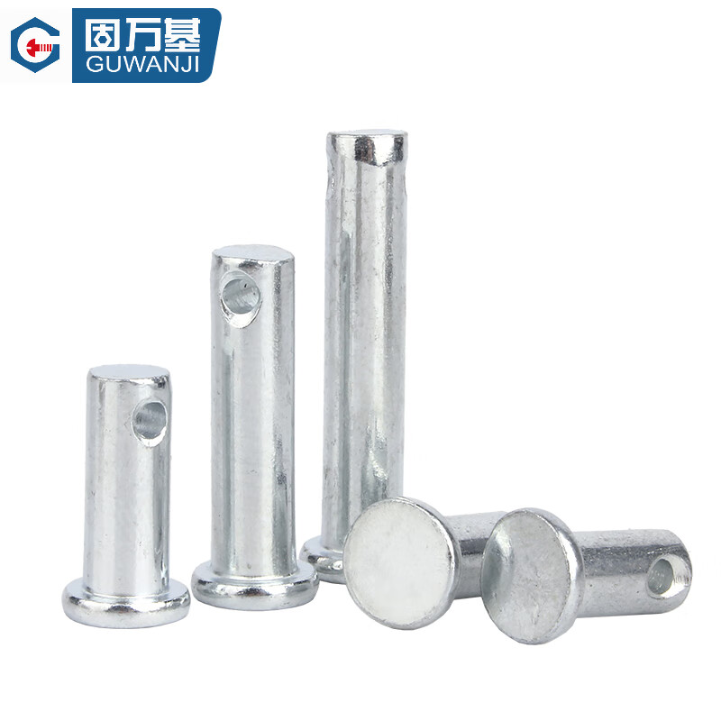 Guwanji galvanized GB882 pin positioning pin flat head with hole cylindrical pin T-shaped pin interspersed pin national standard galvanized material M10x70 10 sets
