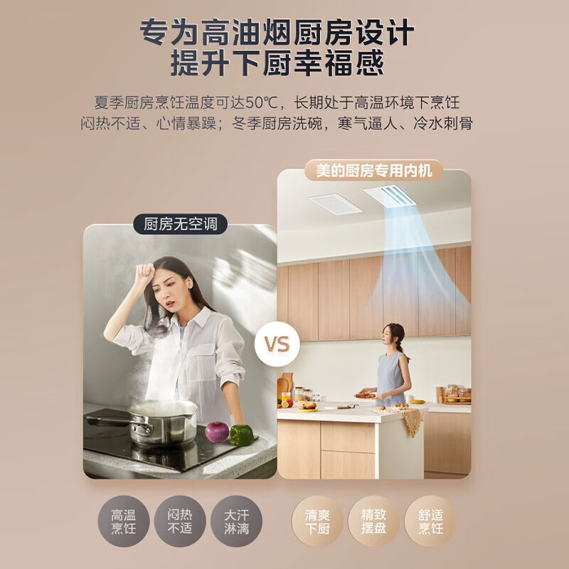 Midea's national subsidy is reduced by 20%. Central air conditioner one-to-three/four/five-star multi-split duct type 4p 5/6/7 hp full DC variable frequency heating and cooling air conditioner with self-cleaning starlight 5 hp one-to-three suitable for 80~110 0 yuan installation