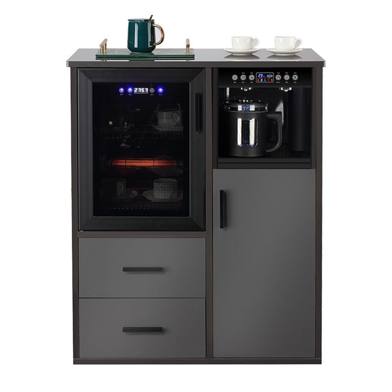 Meringda Home Commercial High-end Light Luxury Style Remote Control Intelligent Solid Wood Tea Bar Machine Fully Automatic Water Dispenser Living Room Tea Cabinet Sideboard Bottle Sterilizer Cabinet Ice and Hot Dual-Purpose Refrigerator Solid Wood 711 Bright High-Grade Gray (Disinfection Cabinet) Hot and Cold Type Warm