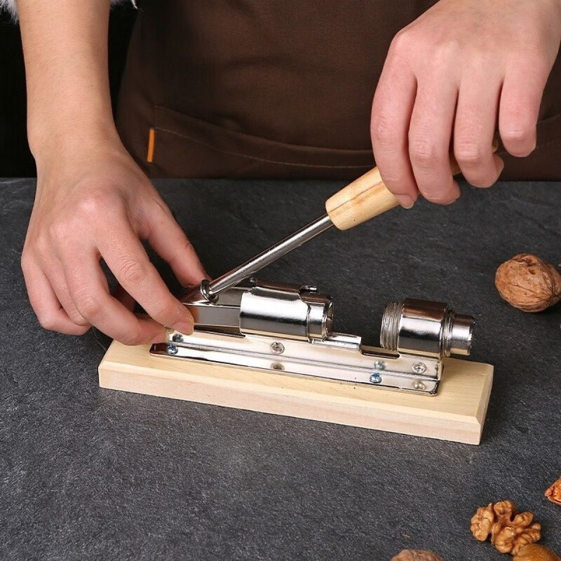 Kadel Walnut Clamp Hand Push Mechanical Nut Opener Nut Clamp Multi-functional Whole Nut Clamp to Open and Crack Walnuts Effortlessly
