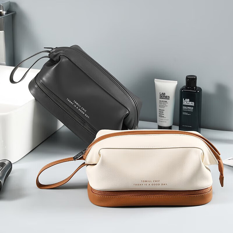 ToMill Toiletries Bag Men's Travel Toiletries Set Storage Bag Portable Large Capacity Cosmetic Bag Charlie Gray