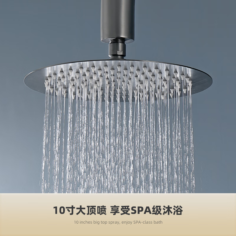 Lehaude 304 stainless steel thickened beach outdoor floor-standing gun gray shower set bathing pool hot and cold nozzle gray