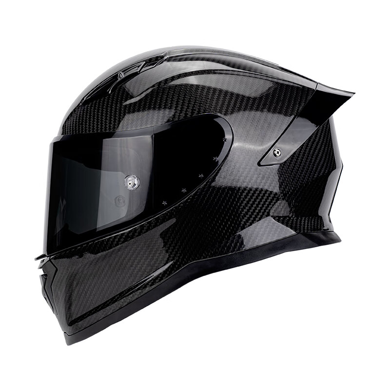 KEAZ motorcycle helmet carbon fiber full-face helmet spring, autumn and winter men's and women's lightning helmet safety 3C certified motorcycle imitation race carbon fiber 3K obsidian black XL (59-60cm)