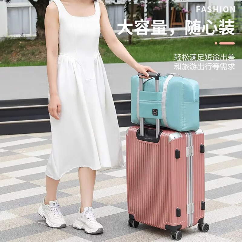 JD Logistics Travel Folding Storage Bag Thickened Duffel Bag Extra Large Moving Clothes Quilt Organizing Bag Navy Blue 45*13.5*30cm