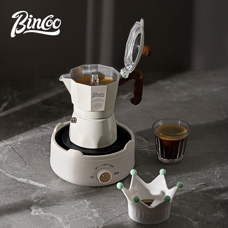 Bincoo double valve moka pot multi-person household small espresso brewing coffee pot espresso machine coffee utensils