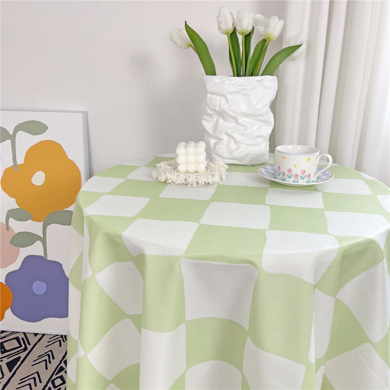 An Junshengfeng Floral Plaid Table Cloth Velvet Girly Heart Student Desk Cloth Pad Photo Background Cloth Puppy Party Party 90*90cm (suitable for square tables and round tables)
