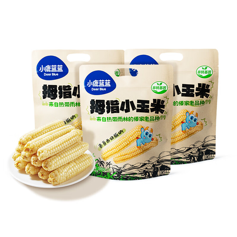 Fawn Lanlan Children's Thumb Corn Baby and Children's Breakfast Snack Multigrain Thumb Corn Original Flavor 500g