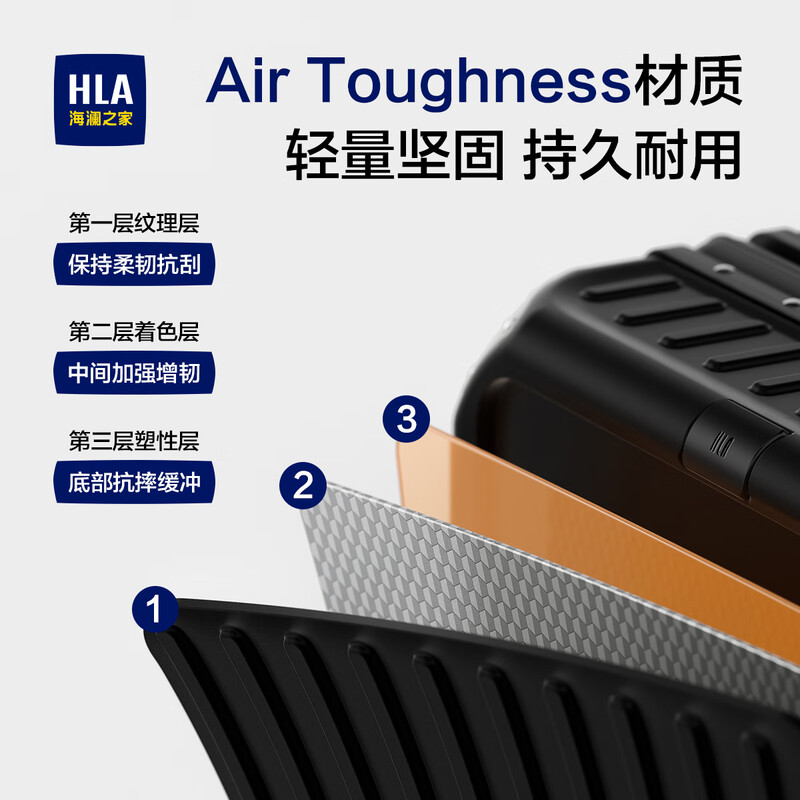 Heilan House (HLA) Luggage Men's Trolley Case Women's Travel Boarding Spinner Password Large Capacity Checked Boarding Case Haze Blue Portable Cup Holder + TSA Coded Lock 26-inch Checked Box - 7-10 Days Travel