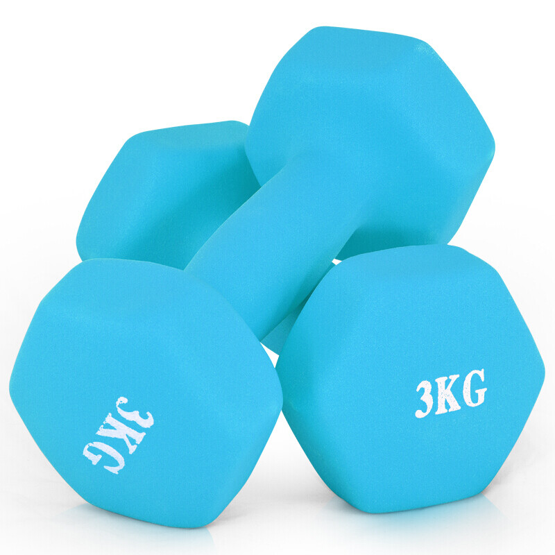 Chengyue color dipped dumbbells for men and women home fitness shaping equipment combination set 3kg*2 tranquil blue CY-136