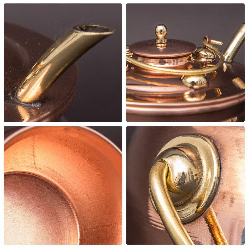 Warm wine pot Chinese style antique Chinese style household handmade red copper wine scalding thickened 1 jin wine warmer in winter half jin loaded main picture 2