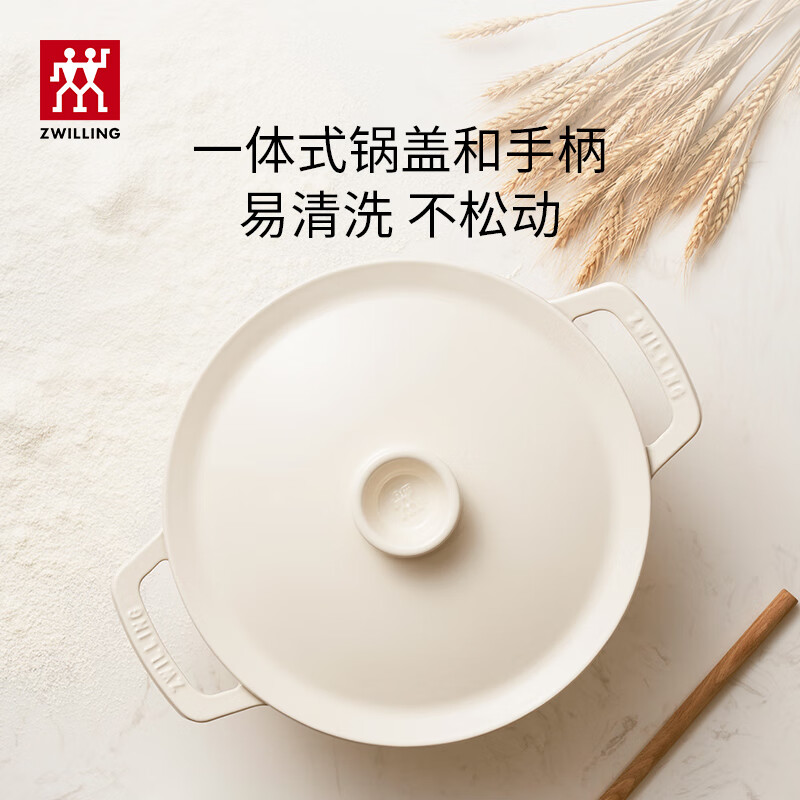 ZWILLING enamel pot soup pot stew pot Dragon dragon cast iron pot soup pot stew pot multi-functional pot induction cooker universal ancient rhyme red (suitable for families of 3-5 people) 22cm