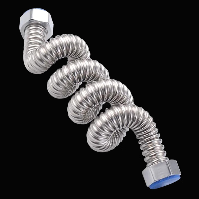 Deqi 304 stainless steel corrugated water inlet pipe, water heater hot and cold water pipe, explosion-proof and pressure-resistant corrugated water supply hose, Jingcang 4 minutes 150cm (304 corrugated pipe)