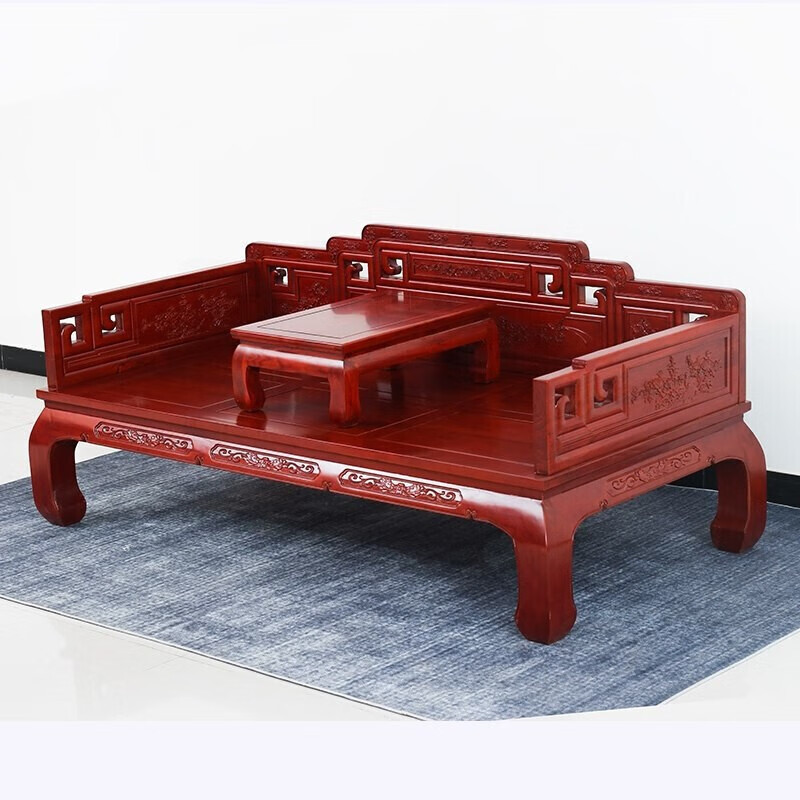 Ruichengtang sofa bed Arhat bed solid wood antique furniture Chinese style Arhat bed with small Kang table coffee table high-end one meter national color Tianxiang wood red