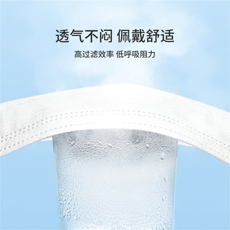 Meishite mask for big face, specially enlarged, widened and lengthened, white large size, large size for men, independent packaging of 50 pieces