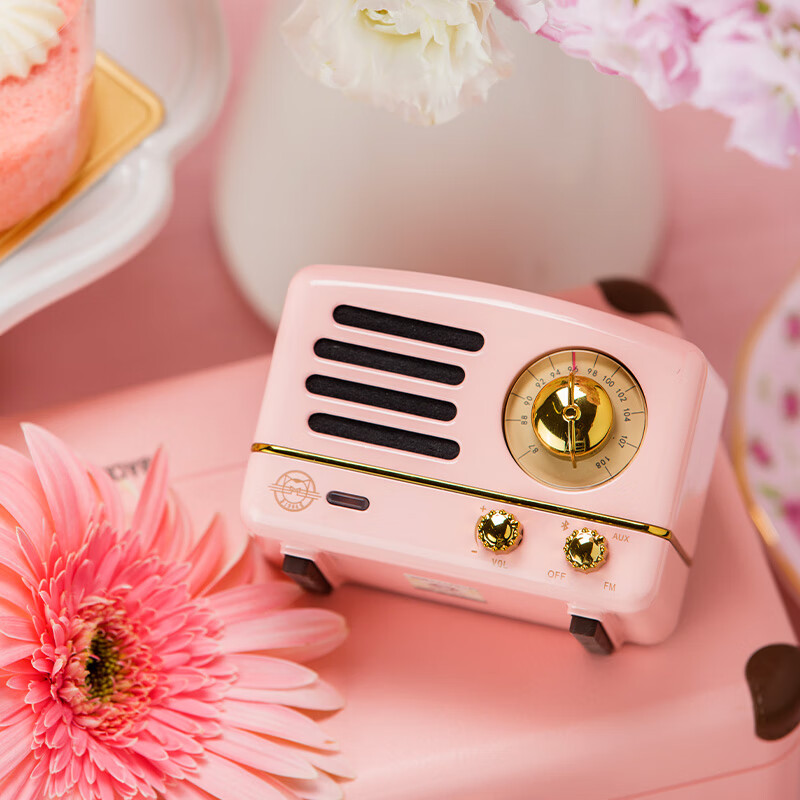Elvis Presley Radio Elvis Presley Audio Little Prince OTR Wireless Portable Bluetooth Speaker Retro Cute Mini Speaker Audrey Pink New Year Gift for Best Friend and Girlfriend