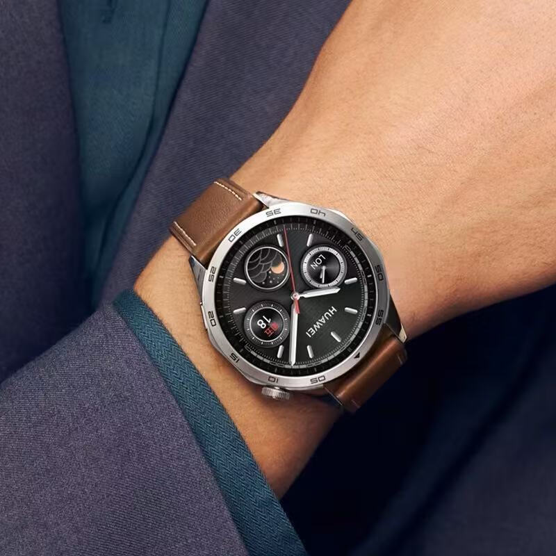 Huawei Hongmeng Huawei's new watch GT5 sports smart watch for men, measuring heart rate, blood oxygen, body temperature, pressure, Bluetooth call, black steel music playback + making and receiving calls