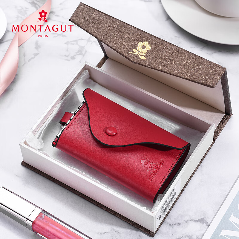 Montagnette Women's Bag Gift Box Key Bag Women's Keychain Qiji Red New Year's Gift for Girlfriend Practical for Wife