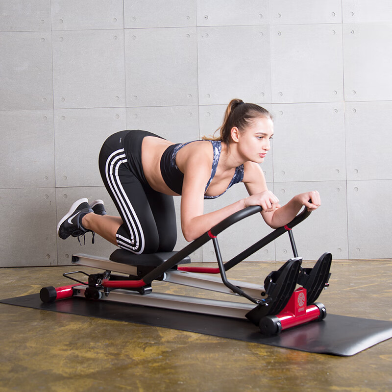 Alves rowing machine home self-weight suspended rowing machine indoor aerobic fitness equipment silent smart sculls rowing machine rowing machine red + floor mat + gloves