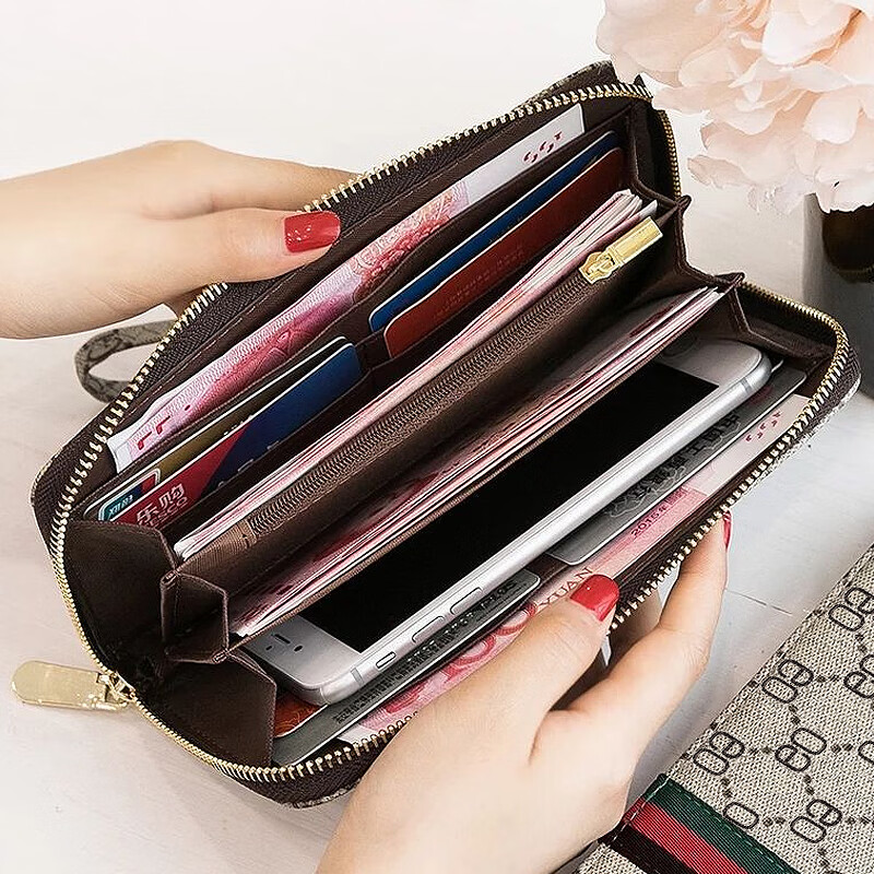 Kuqi Kangaroo Card Holder Wallet Women's Two-in-One 2025 Chinese Valentine's Day Female Feeling Large Capacity Lightweight High-End Exquisite Zipper Long Style No Ribbons