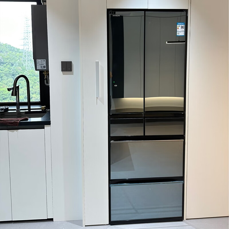 Hitachi (HITACHI) 540L multi-door refrigerator imported from Japan, large capacity, double cycle, no odor, vacuum preservation, automatic ice making, sleep preservation, R-HW540RC, national subsidy, mirror embedded, crystal mirror