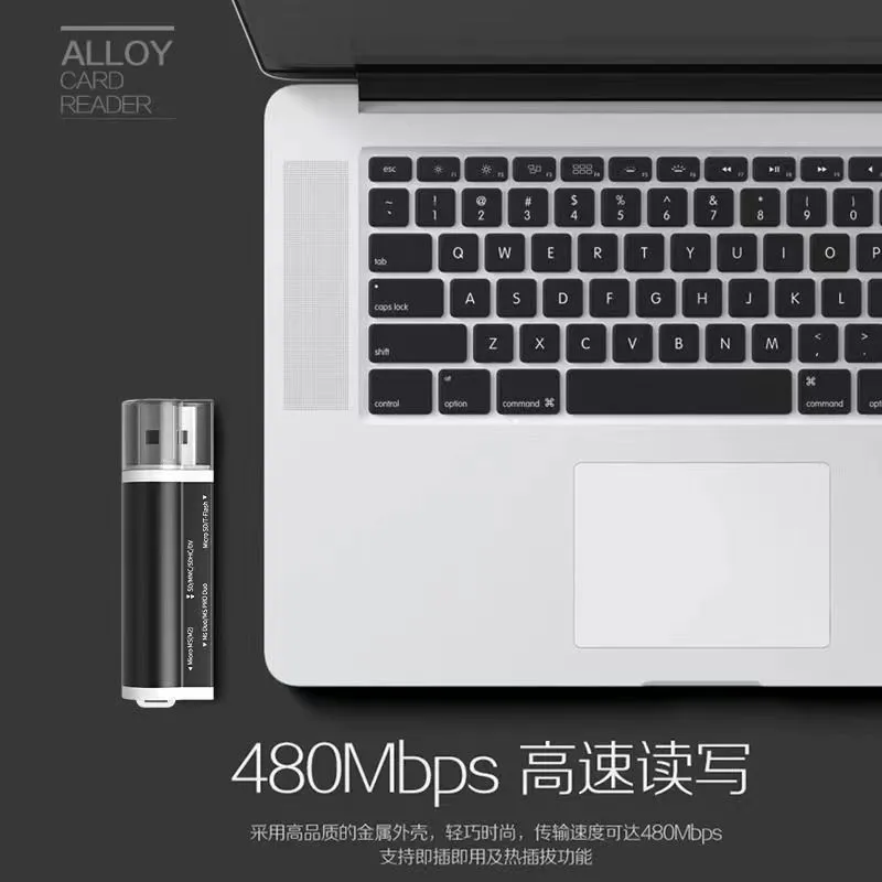 Kaidi Lei Di is suitable for Sony MS/SD four-in-one card reader CCD camera card TF/M2 memory stick computer and mobile phone dual-use Apple type-c converter Android black card reader + Apple adapter standard version