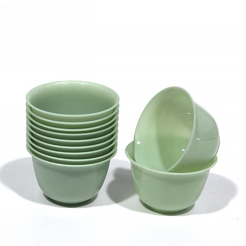 Fu Guan disposable tea cup Kung Fu tea thickened high temperature resistant emerald green high-end tea cup food grade tea cup 60ml emerald green-tea cup 200 pieces