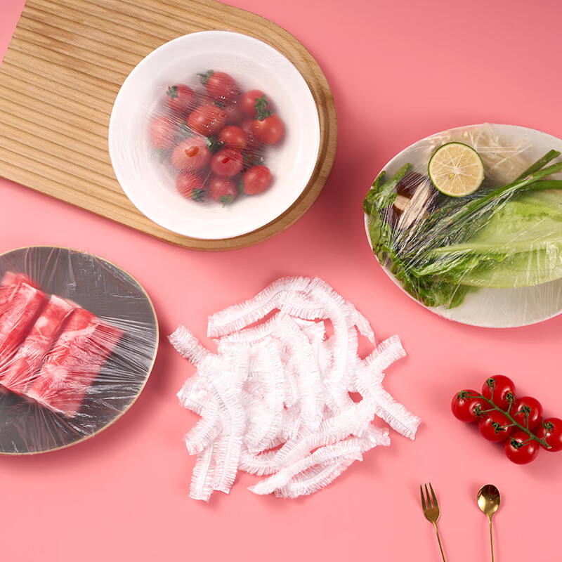 Suncojia fresh-keeping covers 100 pieces, disposable food-grade plastic wrap covers, fresh-keeping bag covers, suitable for a variety of dishes