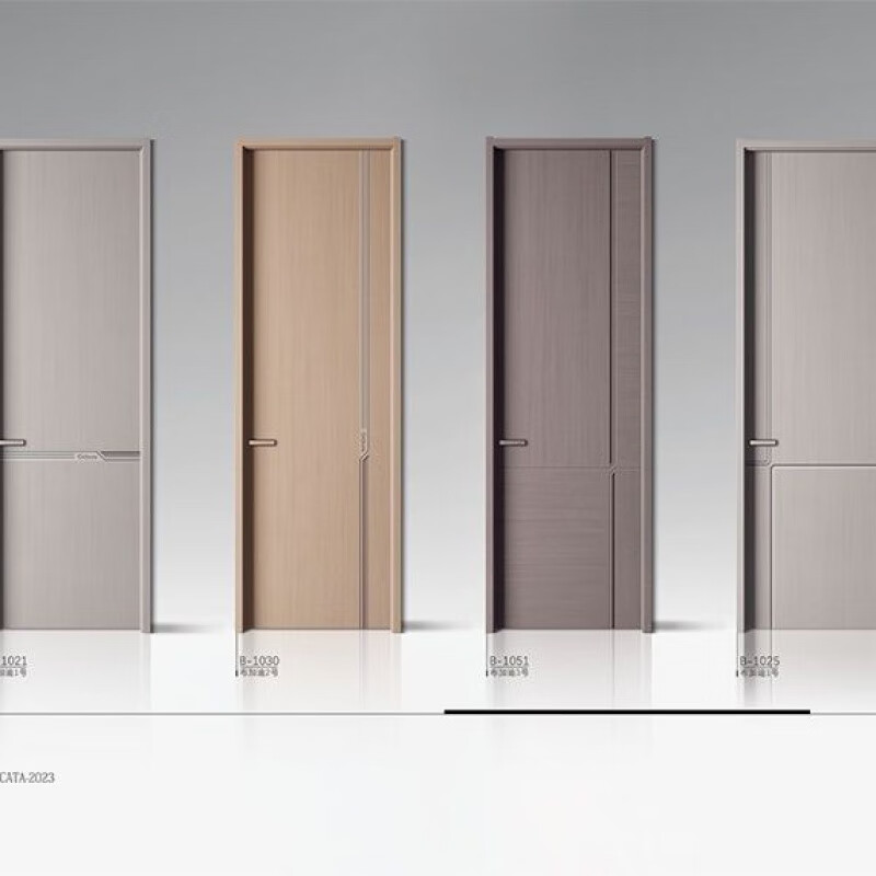 Meikejie Ecological Solid Wood Composite Door Paintless Bedroom Carbon Crystal Carbon Fiber Soundproof Room Study Customized Home Door Door Panel + Door Cover + Hardware Lock () Style and Size Consult Customer Service for Customization