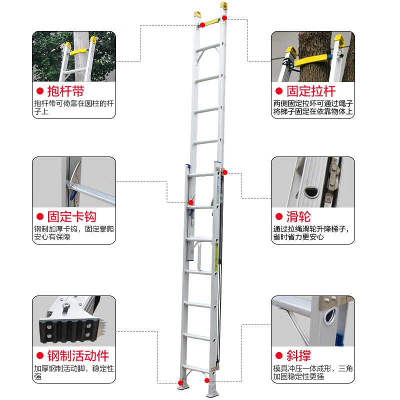 Ruiju Telescopic Ladder Single Side Ladder Aluminum Alloy Thickened Ladder Multifunctional Lift Engineering Stair YQDLT-9160