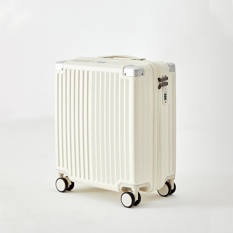 SOO suitcase dry and wet separation small suitcase boarding case 18-inch password box trolley box short-distance box white