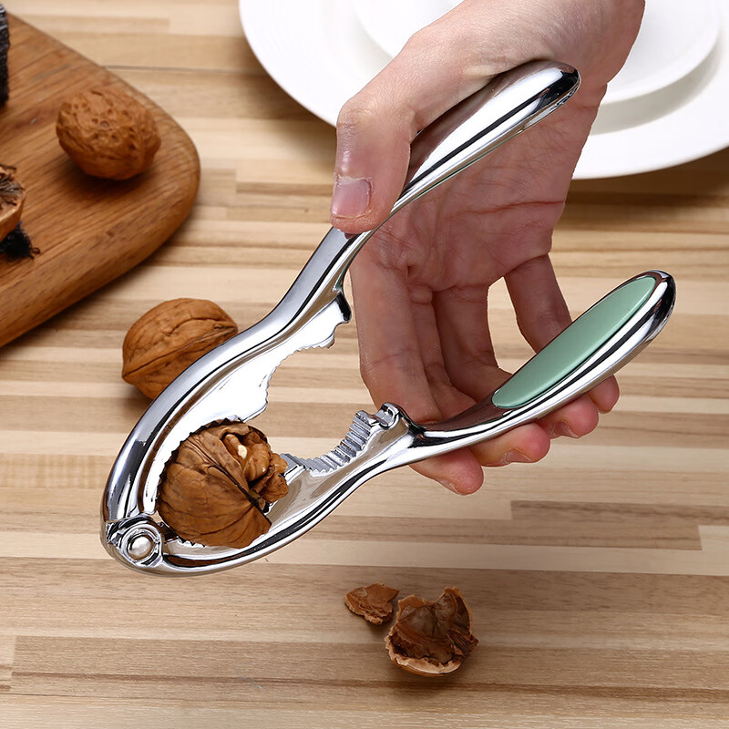 German walnut clip zinc alloy large household walnut peeling tool thickened walnut pliers single fruit opener colorful walnut clip green