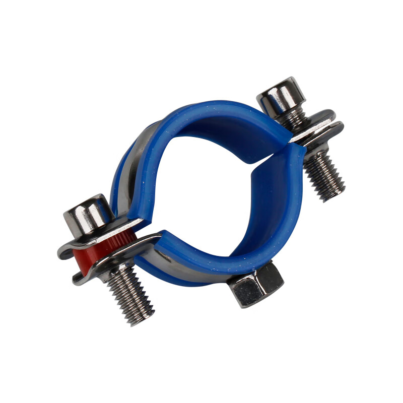 Lihaitun 304 stainless steel pipe clamp fixed pipe bracket with pad steel pipe hoop pipe clamp water pipe clamp pipe buckle clamp 25-27MM with pad welding M8 nut with rubber pad